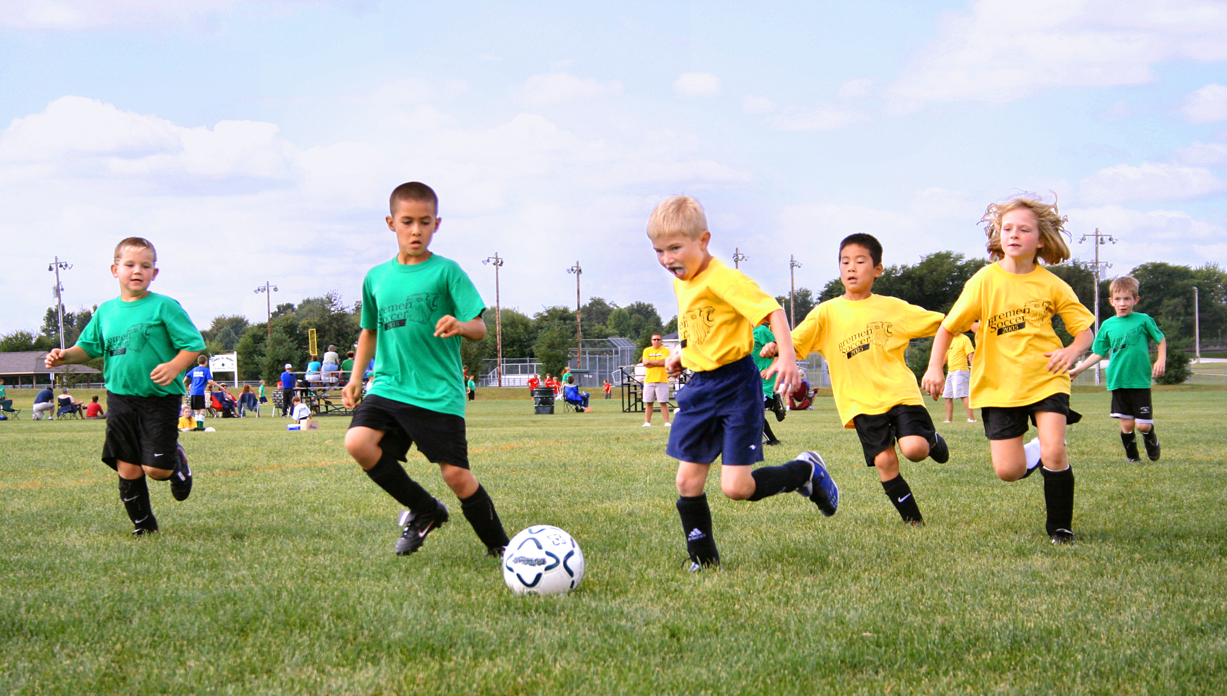 Youth soccer game in Indiana
