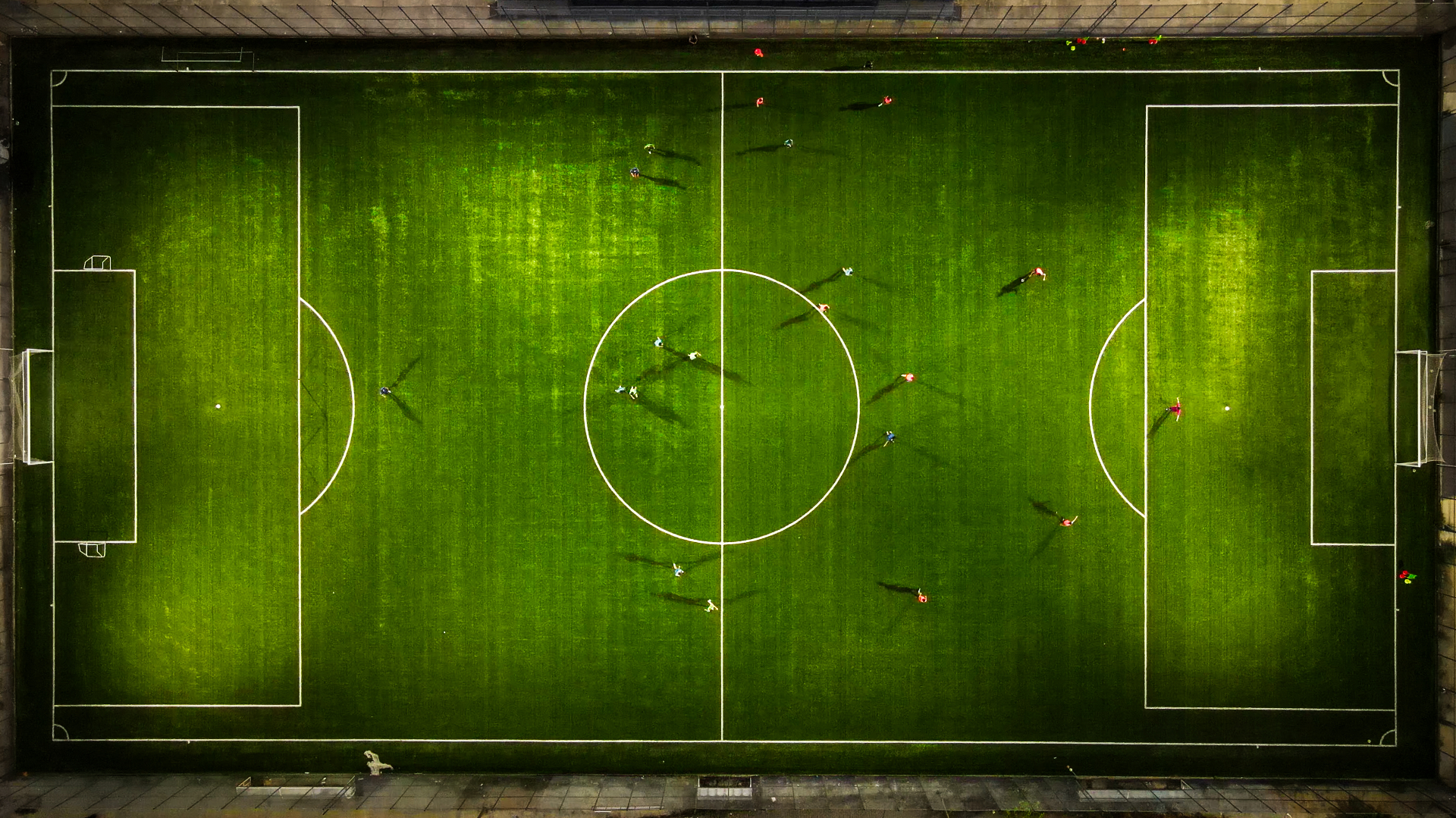 Aerial of a youth soccer field
